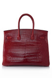 Hermès Rouge Porosus Crocodile Lisse Birkin 35