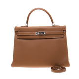 Hermes Gold Togo Leather Kelly 35cm Handbag (Q Stamp)