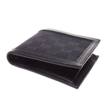 Gucci 237359 Black GG Fabric / Leather French Wallet