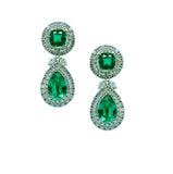 Fancy Emerald and Diamond Earrings