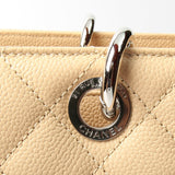 Chanel Beige Caviar Leather Quilted GST Tote Bag