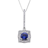 Diamond and Sapphire Pendant in 18K WG