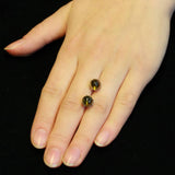 Art Deco green cabochon stud earrings