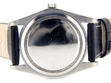 PRE OWNED MENS ROLEX STAINLESS STEEL OYSTERDATE WITH A BLACK DIAL 6694