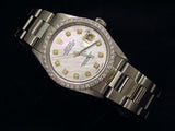 Pre Owned Mens Rolex Stainless Steel Datejust White MOP Diamond 16030