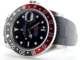 PRE OWNED MENS ROLEX STAINLESS STEEL GMT MASTER II WITH A BLACK DIAL 16710