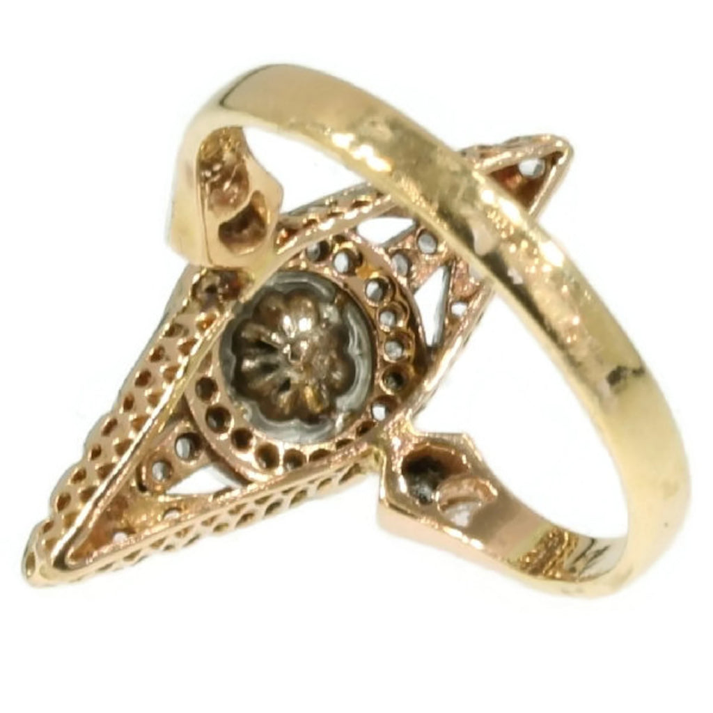 Late Victorian rose cut diamonds ring