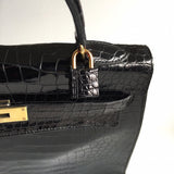 Hermes Kelly 32 Black Crocodile