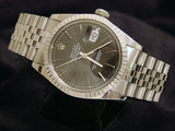 Pre Owned Mens Rolex Stainless Steel Datejust with a Slate Dial 16030