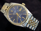 Pre Owned Mens Rolex Two-Tone Datejust with a Blue Dial 16013