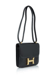 Pre-Owned Hermès Black Box Calf Constance 18
