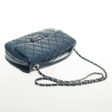 Chanel A94178 Teal Blue Lambskin Quilted Small Chain Bag
