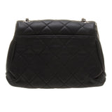 Chanel A90693 Black Calf Leather Quilted Chain Bag