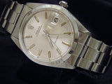 PRE OWNED MENS ROLEX STAINLESS STEEL OYSTERDATE WITH A SILVER DIAL 6694