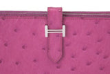 Pre-Owned Hermès Pink Ostrich Bearn Gusset Wallet