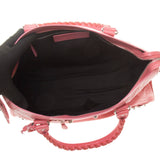 Balenciaga Pink Lambskin Silver Giant 12 City Motorcycle Handbag