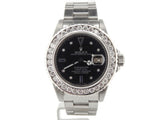 PRE OWNED MENS ROLEX STAINLESS STEEL SUBMARINER DATE DIAMOND BLACK 16610