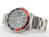 PRE OWNED MENS ROLEX STAINLESS STEEL GMT MASTER II WITH A BLACK DIAL 16710