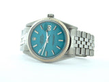 Pre Owned Mens Rolex Stainless Steel Datejust with a Turquoise Dial 1601
