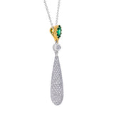 Diamond and Emerald Pendant in 18K WG