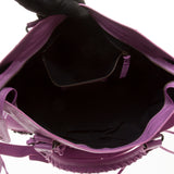 Balenciaga Light Purple Lambskin Classic City Motorcycle Handbag with Shoulder S