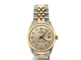 Pre Owned Mens Rolex Two-Tone Datejust with a Silver Dial 1601