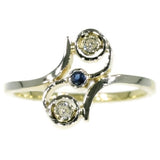 Diamond vintage crossover ring