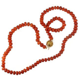 Antique coral bead necklace w/gold clasp