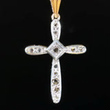 Rose cut diamonds cross pendant
