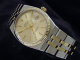 PRE OWNED MENS ROLEX TWO-TONE OYSTERQUARTZ DATEJUST GOLD CHAMPAGNE 17013