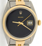 Pre Owned Mens Rolex Two-Tone Datejust with a Black Dial 1601