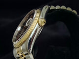 Pre Owned Mens Rolex Two-Tone Datejust with a Black Dial 16233