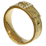 Gold Victorian belt ring with pearls
