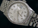Pre Owned Mens Rolex Stainless Steel Datejust Silver Diamond 16030