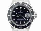 PRE OWNED MENS ROLEX STAINLESS STEEL SUBMARINER DATE WITH A BLACK DIAL 16610T