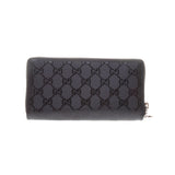 Gucci 307982 Black GG Imprime Leather Zip Around Long Wallet