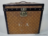 1900s Louis Vuitton Woven Monogram Hat Trunk with Key