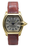 CARTIER 18K YELLOW GOLD ROADSTER 2524 RED LEATHER BAND - WF 1166