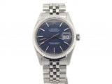 Pre Owned Mens Rolex Stainless Steel Datejust with a Blue Dial 1603
