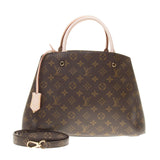 Louis Vuitton M41056 Monogram Canvas Montaigne MM Handbag with Shoulder Strap