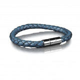 LEATHER BRACELET 6MM - STEEL
