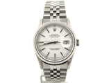 Pre Owned Mens Rolex Stainless Steel Datejust with a White Dial 16220