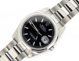 Pre Owned Mens Rolex Stainless Steel Datejust with a Black Dial 116200