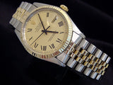 Pre Owned Mens Rolex Two-Tone Datejust with a Gold Roman Dial 16013
