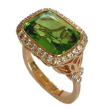 Dalben Peridot Diamond Gold Ring