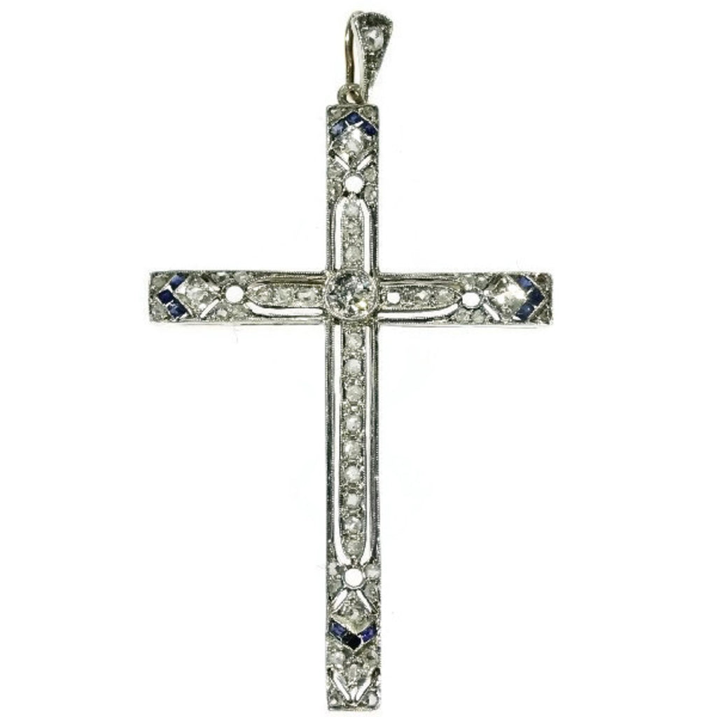 Portuguese Art Deco diamond cross
