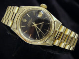 Pre Owned Mid-Size Rolex Yellow Gold Datejust President with a Black Dial 6827