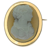 French Victorian hard stone cameo brooch