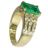 Estate diamond emerald engagement ring