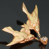 Victorian gold  two swallows brooch